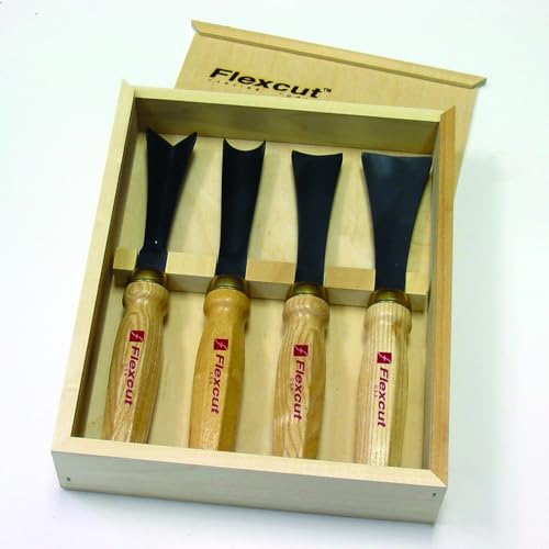 Flexcut Wood Carving Tools |4-Piece Sculptor's Set | Mallet Wood Carving Kit with Chisels and Gouges for Beginners and Professionals | MC175 | Made in the U.S.A. - Thumbnail 2