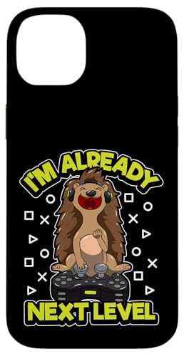 Video Gaming Hedgehog "I'm Already Next Level" Gamer Quote �X�}�z�P�[�X iPhone 14 Plus �p