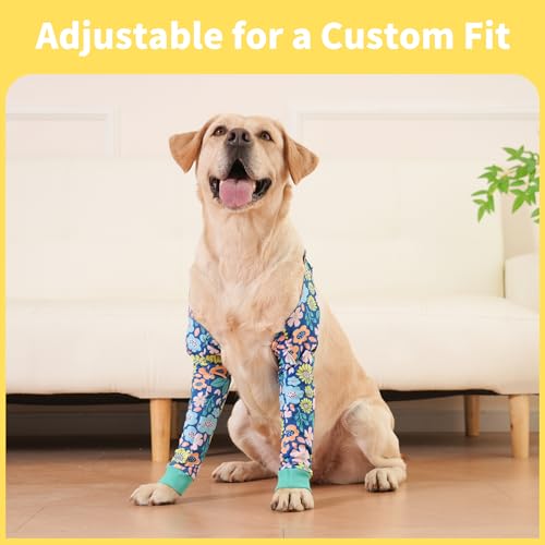 Image of LovinPet Dog Elbow Protector Anti-Licking Elbow Sleeve, Adjustable, Comfortable & Durable Front Leg Guard for Medium to Large Dogs, Prevents Licking and Chewing,Dog Sleeve,Dog Leg Sleeve,Green