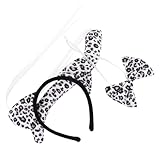 GALPADA Leopard Costume Kit Animal Ear Hairbands Bow Tie Tail Cosplay Headbands Party Decorative Headband Photo Props Women Headdress,