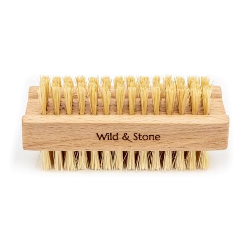 Wild & Stone Cepillo de uñas de madera de sisal natural | Madera de haya y fibras de sisal FSC | Vegano y sin plástico (paquete de 1)