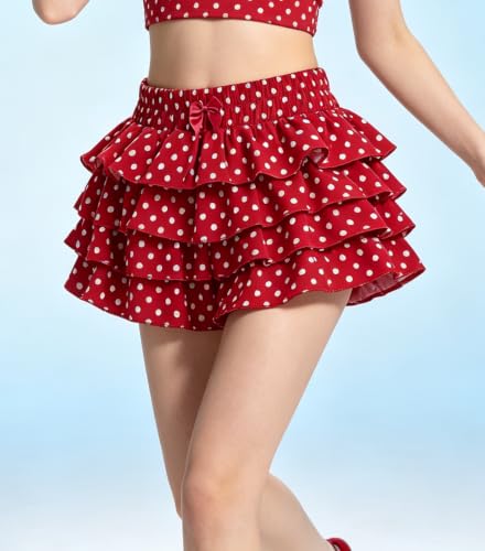 Image of Women Layered Gingham Shorts Cute Bloomers Plaid Shorts | Gingham Ruffle Shorts, Polka Dot Mini Bloomer Shorts, Micro Boyshorts, Tiered, Checkered, Lolita Outfits, Going Out