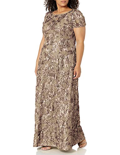 Alex-Evenings-Womens-Plus-Size-Long-A-Line-Rosette-Dress-with-Short-Sleeves