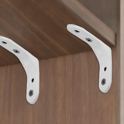 Cuixia 6 Pcs Shelving Brackets, White Floating Shelf Brackets & Supports, Wall L Brackets for Shelves, Angle Heavy Duty Shelf Bracket for Living Room Kitchen Office (2 x 2 Inch) - Image 6
