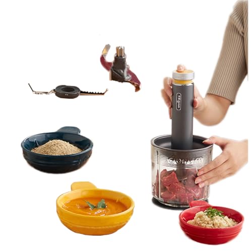 EEYZD Mini Food Processor, Multi-Function Meat Grinder, Vegetable Chopper Electric Herb Grinder for Kitchen, Seasoning Grinder, Split Design, Easy to Clean