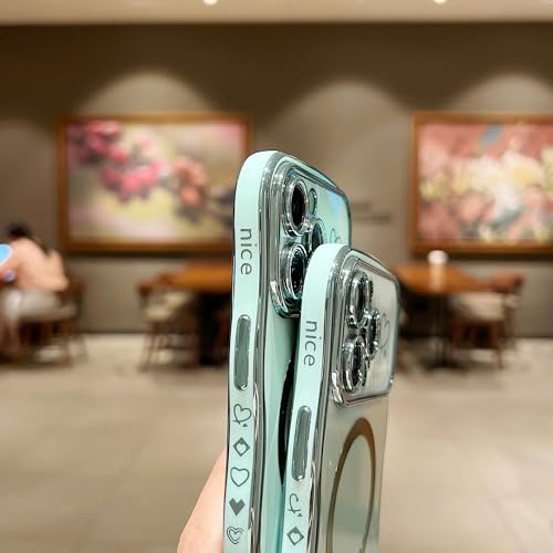 Coque magnétique pour iPhone 15 Pro Max rose au design de vague - 6