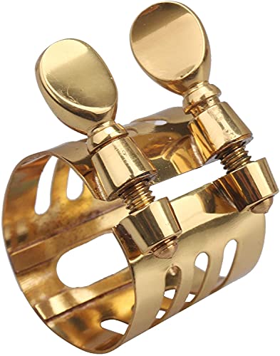 Jiayouy Gold Plated Tenor Saxophone Mouthpiece Ligature Double Screws Ligature Brass #TOP2