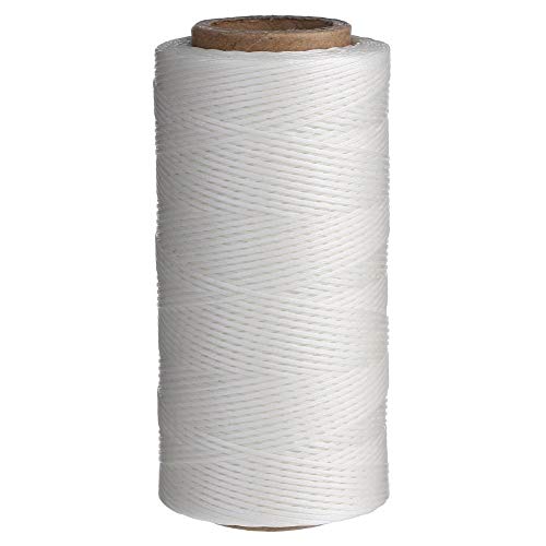 Hilo encerado para costura Candora, 260 m, 1 mm, para punzón, tapicería, calzado y equipaje, set de 3 colores (blanco)