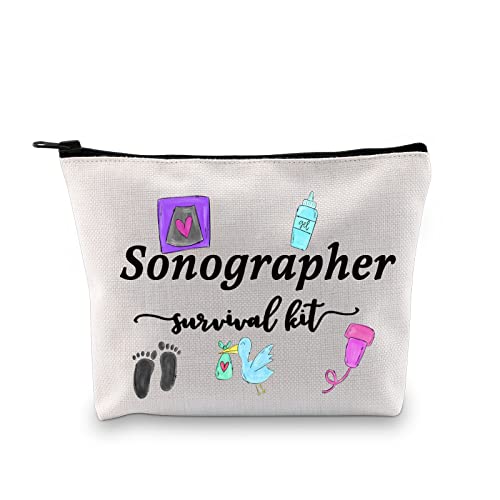 GJTIM Sonographer Survival Kit Sonographer Gift Radiologist Gift Ultrasound Tech Zipper Pouch Makeup Bag (Survival Sonographer Bag)