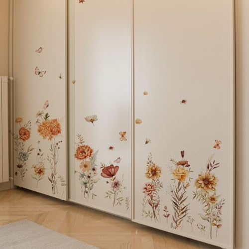 2 láminas vinilo mural flores boho 35.43"x11.81" miniatura 4