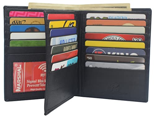 MARSHAL RFID Blocking Bifold Hipster Multi Credit Card ID Holder Wallet Leather (Black)4