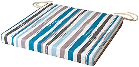 SOFTILLO Waterproof Chair Cushion With Ties Seat Pads Cushion Pad Indoors Outdoors Water Resistant Material Kitchen Dining Living Room Patio Garden Office Coffee Shop Foam Graphite 40x40x4cm