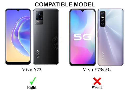 Image of Jkobi Back Cover for Vivo Y73 (Silicone Clear Shockproof Case with Camera Protection and Dust Plugs | Transparent)