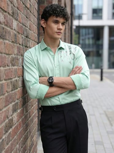 Image of IndoPrimo Men's Stylish Satin Shirt for Party, Formal, Daily and Casual Wear Full Sleeve Shirt for Mens - Trio