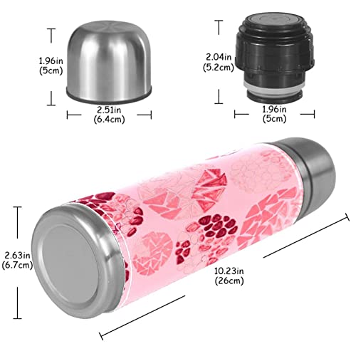 Stainless Steel Leather Vacuum Insulated Mug Abstract Thermos Water Bottle For Hot And Cold Drinks Kids Adults 16 Oz #TOP4