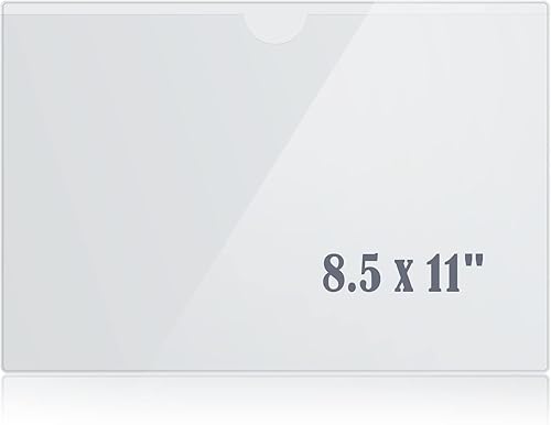 8.5 x 11 pulgadas, bolsillo tamaño carta, transparente de 8.5 x 11 pulgadas, bolsillos adhesivos para pared, paquete de 7