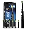 Sonic Electric Toothbrush, 42000 VPM Electric Toothbrush with 6 Brush Heads, 4 Cleaning Modes, 120-Day Battery Life, IPX7 Waterproof Sonic Toothbrushes with 2 Mins Smart Timer for Home, Travel
