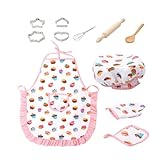 11 PCS Niños Juego de cocción y Hornear para niños Juega de rol de Chef para niños Chef Hat Utensils Cortador de Pastel de Pastel de Cocina