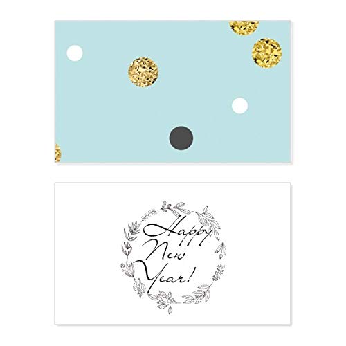 Tarjeta de Año Nuevo artística con patrón botánico abstracto dorado y dedicatoria