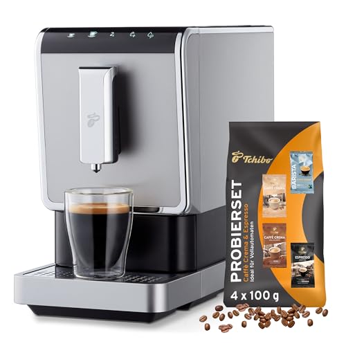 Tchibo Kaffeevollautomat Esperto Caffè für Caffè Crema und Espresso, Silber - INKLUSIVE...