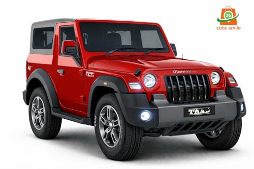 Image of 1:32 Scale DieCast Metal Pull Back Action Openable Doors 4x4 Tharr /Rock Premium Car Toy with Lights and Music for Kids Realistic Miniature Model Vehicle for Gift Ages 2+