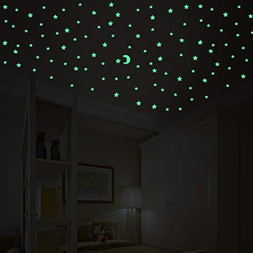 100 Pcs Colorido Brilho no Escuro Estrelas Luminosas Fluorescentes Adesivos de Parede de Plástico No