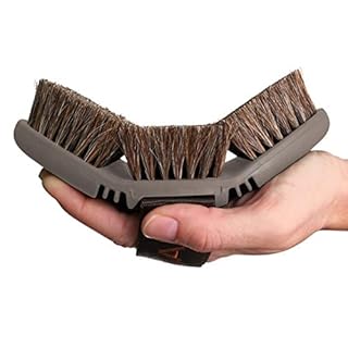 Animalon CareFlex Rosshaar-Kardätsche | Flexible & Ergonomische Pferde-Bürste Mit Klettverschluss für Angenehme Fellpflege | Zubehör | Putzzeug (Braun)