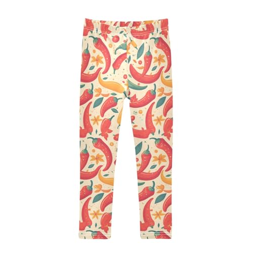 KLL Hot Chili Peppers Seamless Pattern Toddler Girls' Leggings Casual Full Length Workout Pants Running