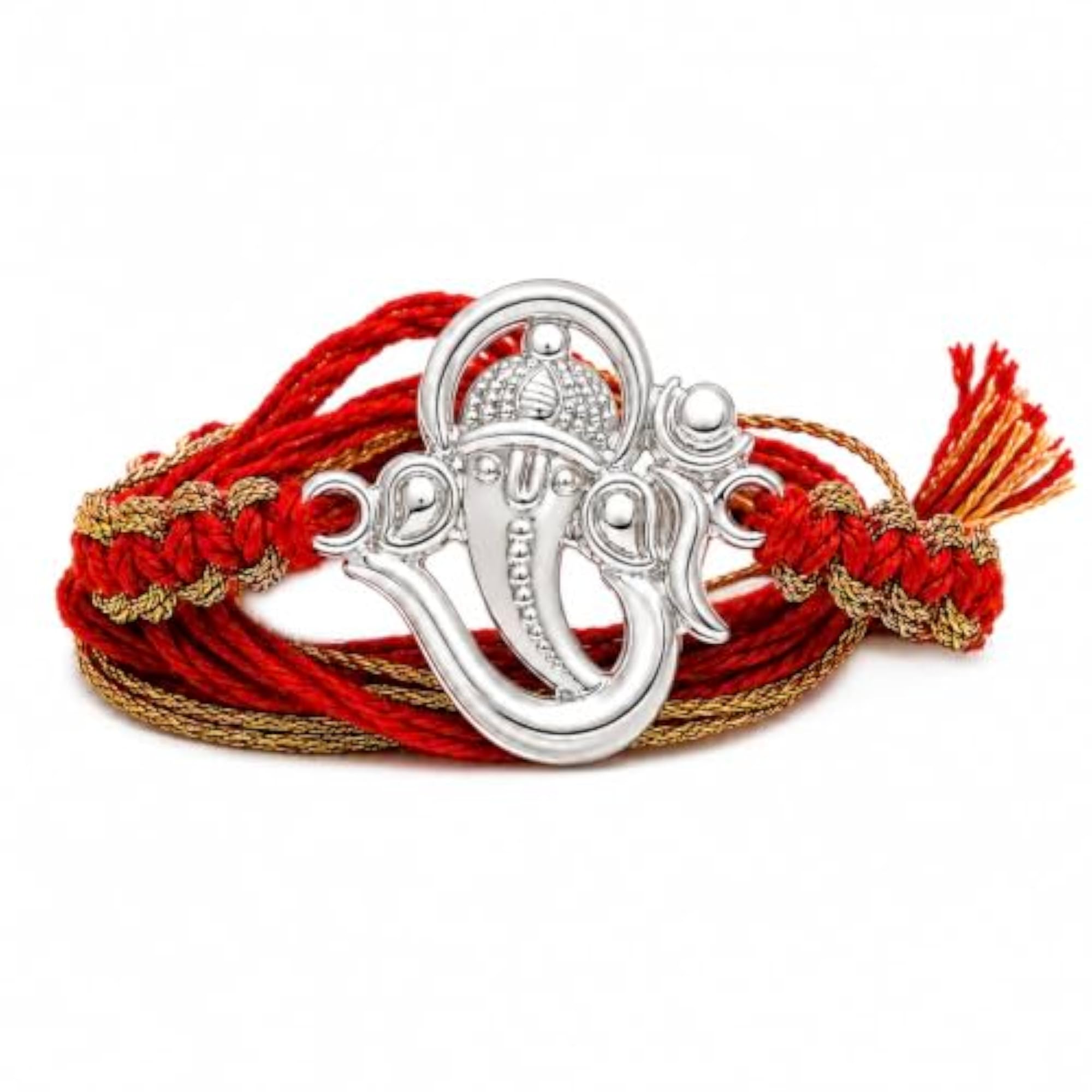 Ganesha Design Rakhi for Brother with Roli Kumkum & Card