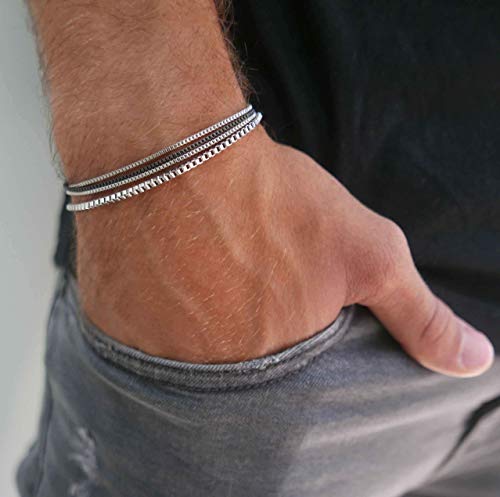Handmade Cuff Chain Bracelet For Men Made Of Stainless Steel By Galis Jewelry
