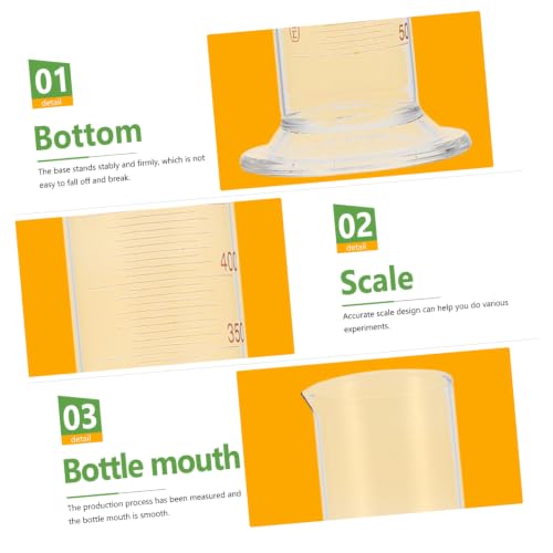 Probeta de 500ml con base estable y escala graduada precisa en vidrio de borosilicato 7