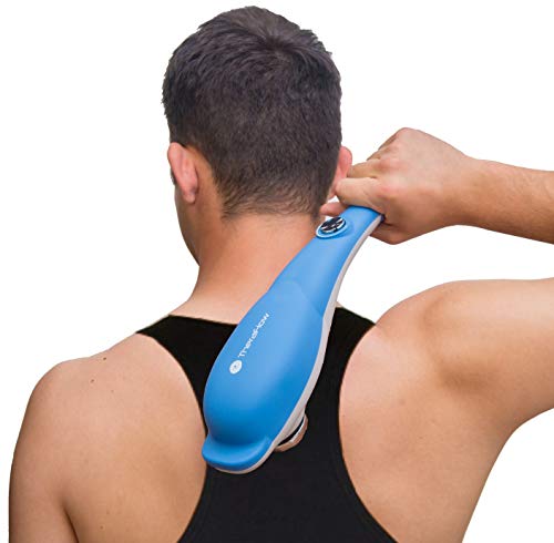 TheraFlow Handheld Deep Tissue Percussion Massager. Muscles, Back, Body, Neck, Foot, Shoulder, Scalp, Head. Trigger Point Pain Relief, Relaxation. Attachments for Acupoint, Shiatsu, Kneading. Gift