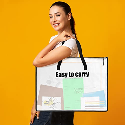 Image of EOOUT 4pcs 18.5x24.8 Inches Art Portfolio Bags, Portfolio Folder for Artwork, Posters Storage Bag with Zipper and Handle Mesh Folder Organizers for Poster, Scrapbook, Keepsake and Bulletin Board