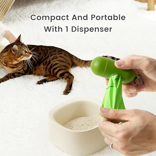 Image of NYEONHRT Certified Compostable Dog Poop Bags, 150 Counts Extra Thick and Leak Proof Biodegradable Pet Poop Bags with US BPI, ASTM D6400, EN13432 and OK Compost Certified, with 1 Dispenser (10 Rolls)