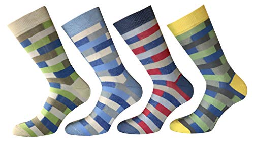 CriCri Socks Lot de 4 paires de chaussettes pour homme, en coton frais, léger, de haute qualité, fabriquées en Italie, taille unique - Multicolore - taille unique Cover