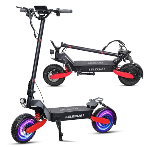 1200W Off-Road Folding Electric Scooter with 48V 13AH Lithium Battery, 30-38 MPH...