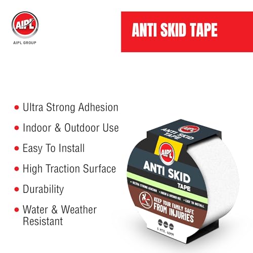 Image of AIPL Premium Heavy Duty Strong Anti Skid Tape For Safety And Traction Indoor Or Outdoor Stair And Other Slippery Surfaces | WaterproofTransparent -48 MMX 16.40 Foot