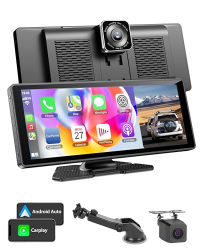 WonVon Wireless Carplay Nav Screen for car Entertainment 10.26 Inch HD IPS with 1080P Reverse Camera Wireless Carplay & Android Auto GPS Navigation Head Unit Car Radio Receiver