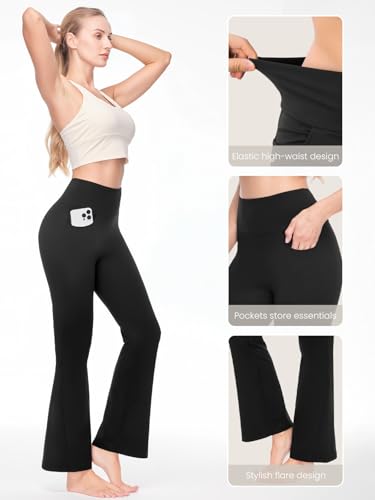 Women's Flare Yoga Pants High Waisted Bootcut Yoga Leggings Tummy Control Gym Workout Active Pants with Pockets4