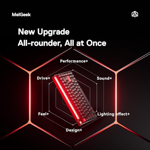 Image of MelGeek MADE84 Ultra+ Wired Gaming Keyboard, Magnetic Keyboard with Hall Effect, 75% Compact Rapid Trigger, Hot-Swappable, RGB Snap Tap & Adjustable Actuation, Online HIVE Custom, Aluminum Case-Red