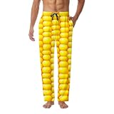 DOPINDU Corn Mens Pajama Pants Funny Print Lounge Pants with Pockets Soft Sleepwear Pj Pant Corn Pajama Bottoms for Men XL