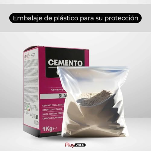 Miniatura 6 de Techzoco Cemento Cola Blanco En Polvo, Preparado De Cemento, Producto En Polvo, Indicado Para Para Colocación Y Encolado De Azulejos, Uso Interior Y Exterior, Color Blanco, Contiene 1 Kg