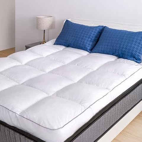 Queen Mattress Topper with Plush Pillow Top and Cooling Feature Cover