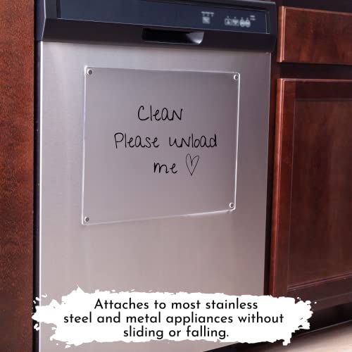 Manage My Mayhem | Acrylic Magnetic Dry Erase Board For Fridge 16"X12" | Acrylic Dry Erase Board With 4 Magnets | Includes 4 Magnetic Dry Erase Markers, Magnetic Eraser And Anti-Slip Patches #TOP7