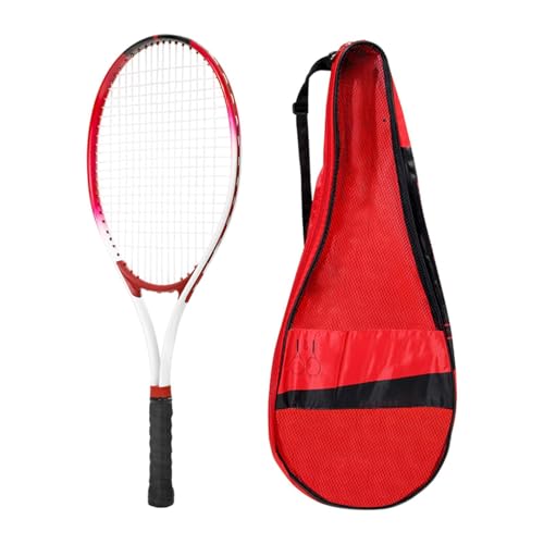 Teruyol Raqueta de Tenis Profesional para Adultos Principiante Confeccionada en Aleación de Aluminio con Cabeza Ampliada Mango Antideslizante y Bolsa, Rojo