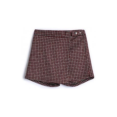 Koton Girls' Black Check Skort Shorts Cover