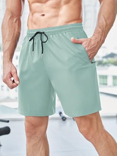 Image of TAGDO Men's Athletic Shorts with Zipper Pockets | Lightweight Workout Running Shorts Pants for Men | Elastic Waist Drawstring Gym Shorts for Training | Fitness, Sports, Casual Wear (2051)