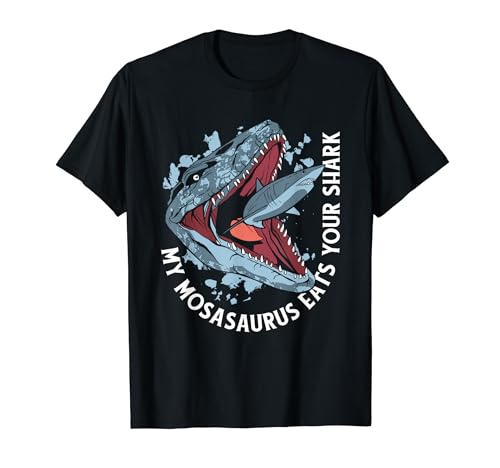 Mi mosasaurio se come tu hueso de tiburón, amante de los fósiles Mosasaurus Camiseta