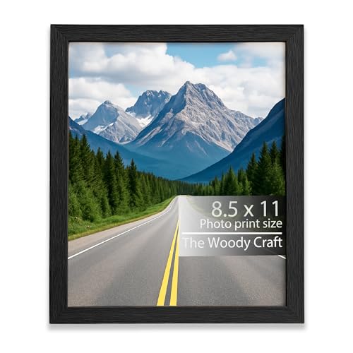Image of Photo Frame 8.5x11 Letter Size | Elegant Black Photo Frame For Wall | Decorative Wall Frame For Home | Premium Wooden Photo Frames | Black Frames For Wall Decor | Vintage Frame