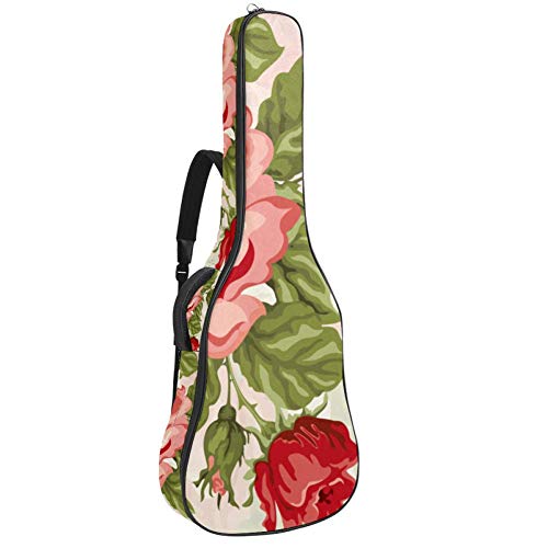 AyuStyle 花 花柄 ギターケース ギグバッグ アコースティックギター クラッシックギター ソフトケース リュック型 手提げ